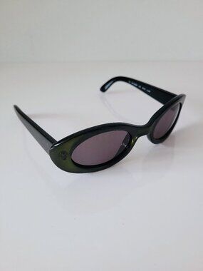Gucci GG 2438/S Transparent Olive Green Oval Framed Sunglasses